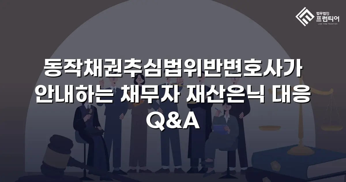 동작채권추심법위반변호사가 안내하는 채무자 재산은닉 대응 Q&A