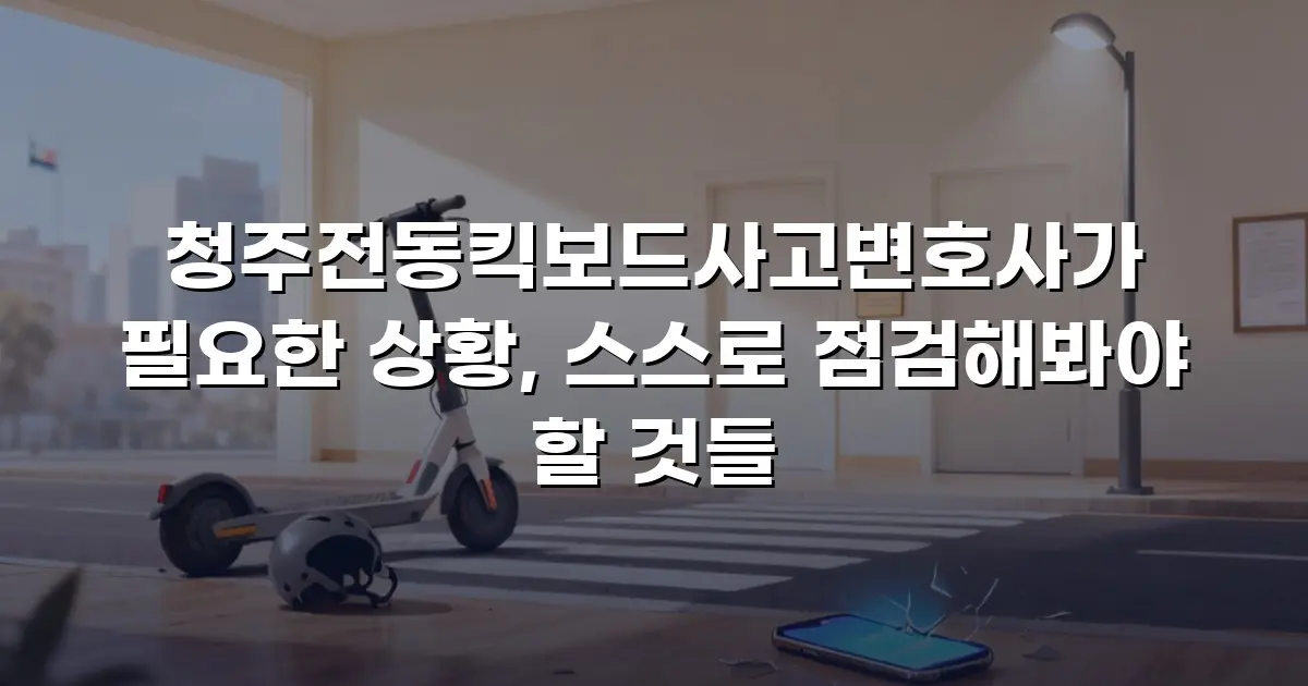 청주전동킥보드사고변호사가 필요한 상황, 스스로 점검해봐야 할 것들