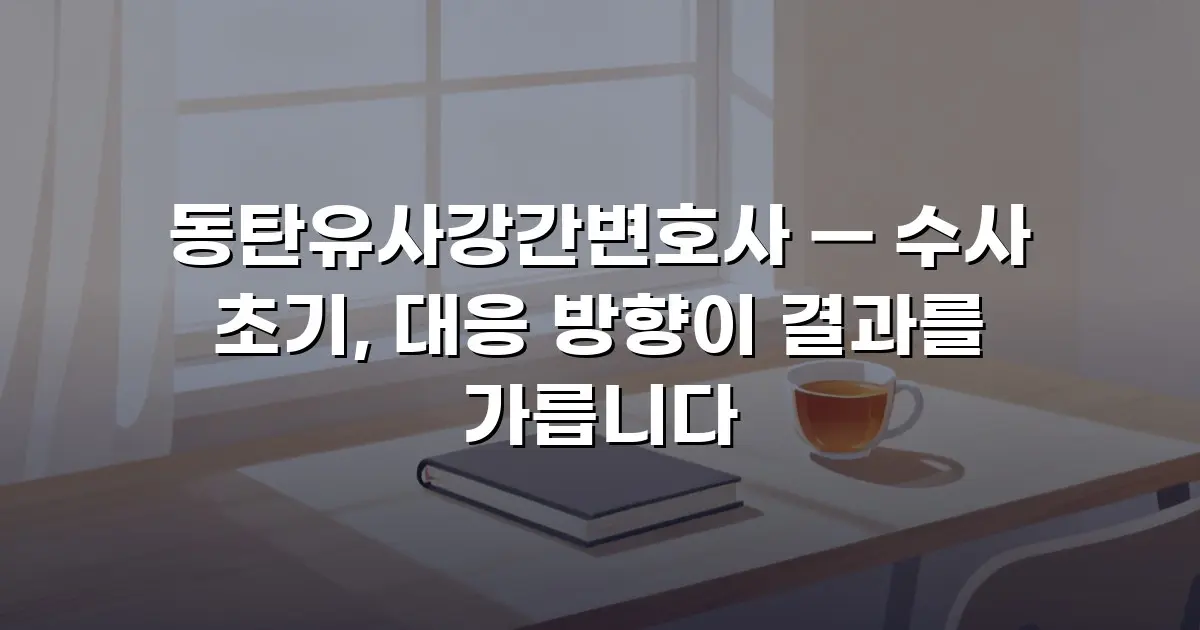 동탄유사강간변호사 — 수사 초기, 대응 방향이 결과를 가릅니다