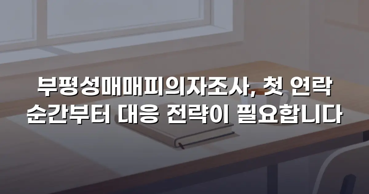 부평성매매피의자조사, 첫 연락 순간부터 대응 전략이 필요합니다