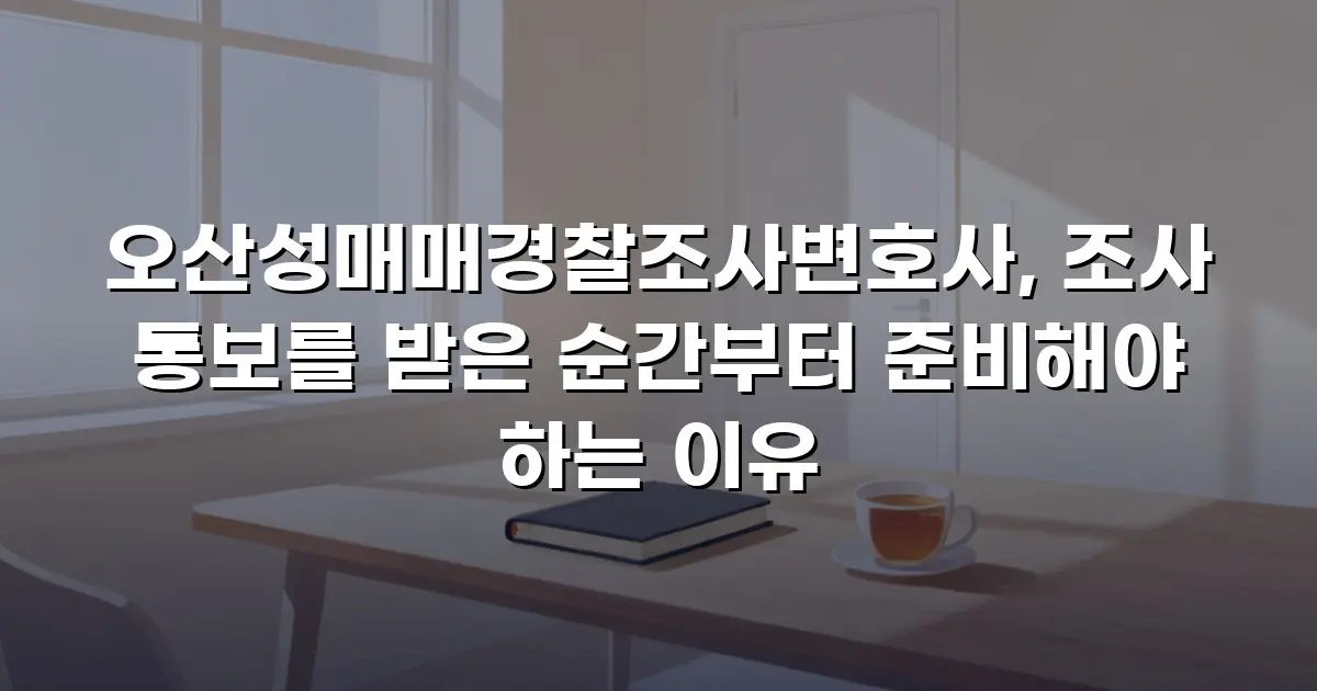 오산성매매경찰조사변호사, 조사 통보를 받은 순간부터 준비해야 하는 이유