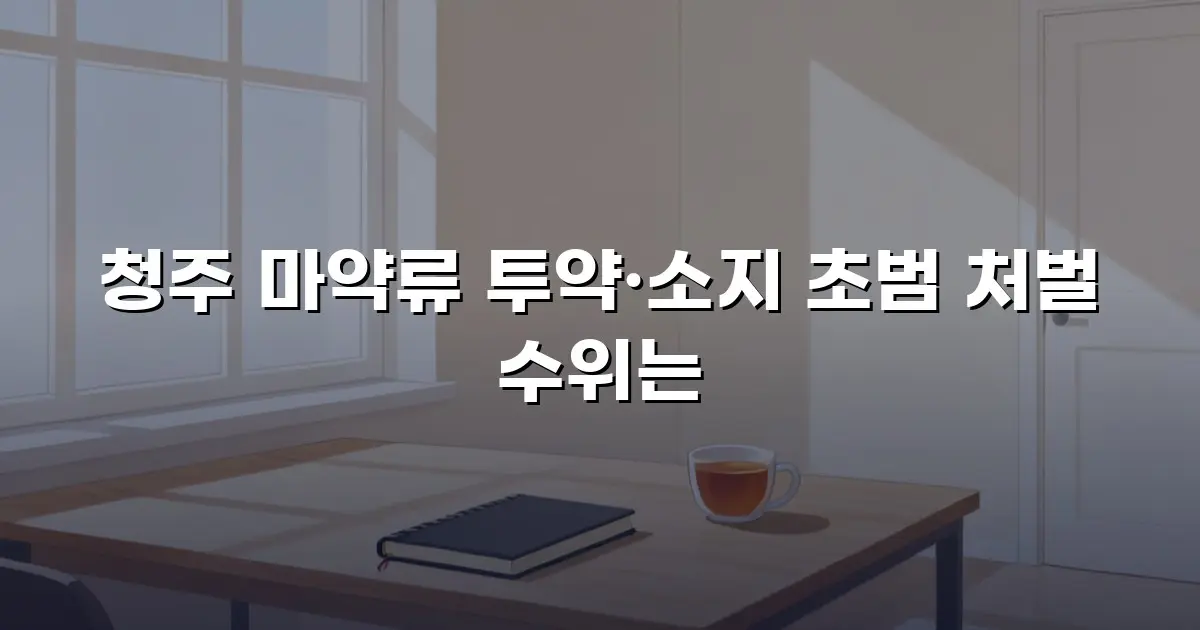 청주 마약류 투약·소지 초범 처벌 수위는