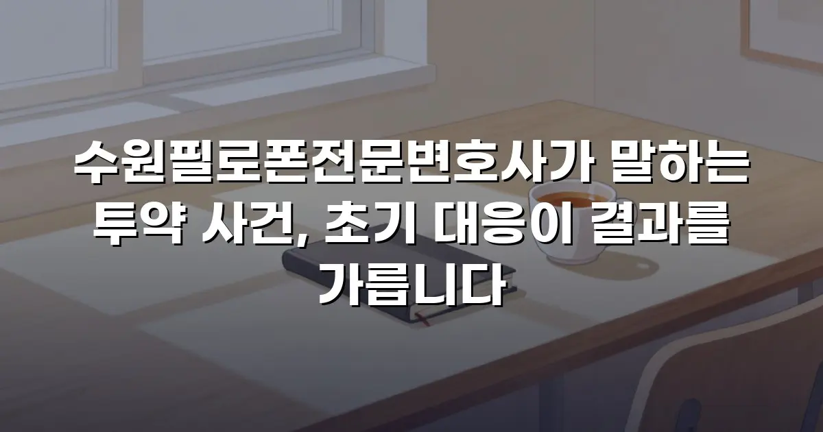 수원필로폰전문변호사가 말하는 투약 사건, 초기 대응이 결과를 가릅니다