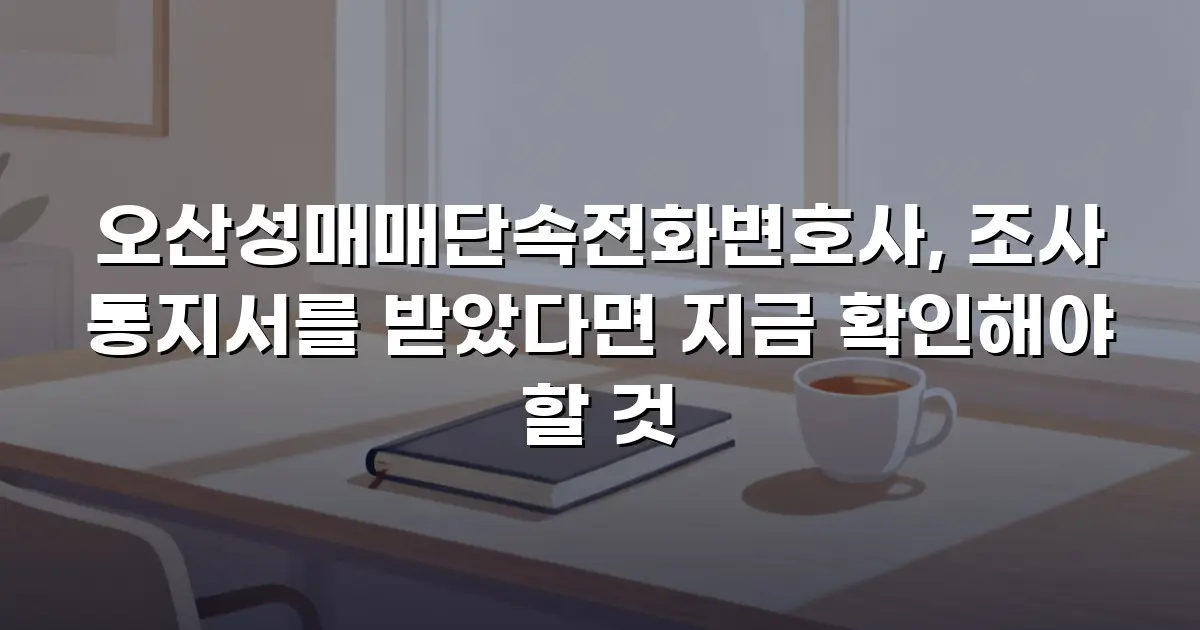 오산성매매단속전화변호사, 조사 통지서를 받았다면 지금 확인해야 할 것