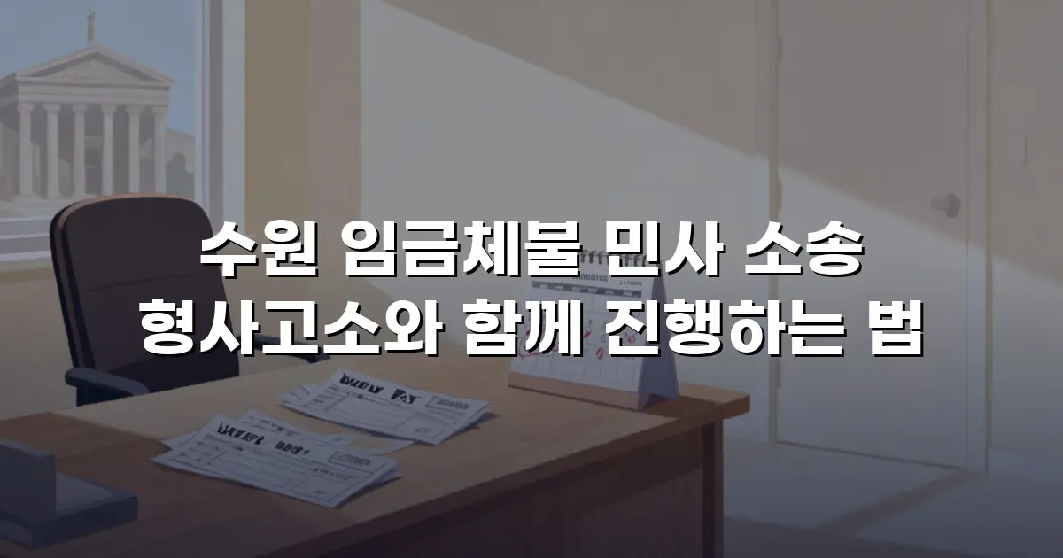 수원 임금체불 민사 소송 형사고소와 함께 진행하는 법