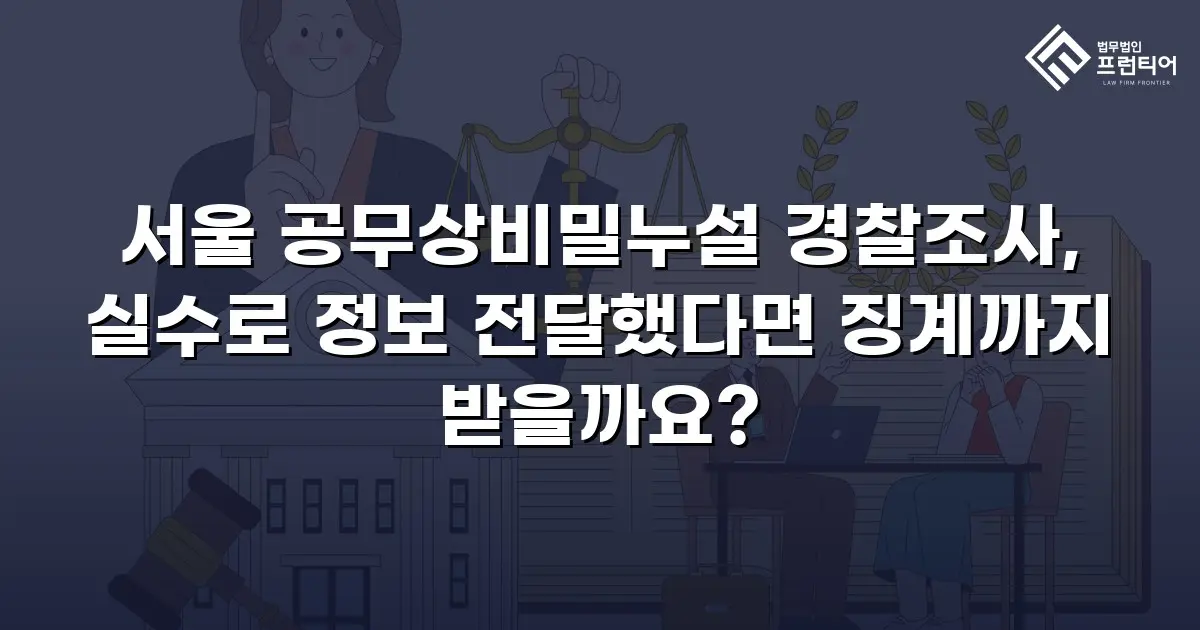 서울 공무상비밀누설 경찰조사, 실수로 정보 전달했다면 징계까지 받을까요?