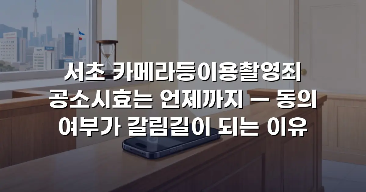 서초 카메라등이용촬영죄 공소시효는 언제까지 — 동의 여부가 갈림길이 되는 이유