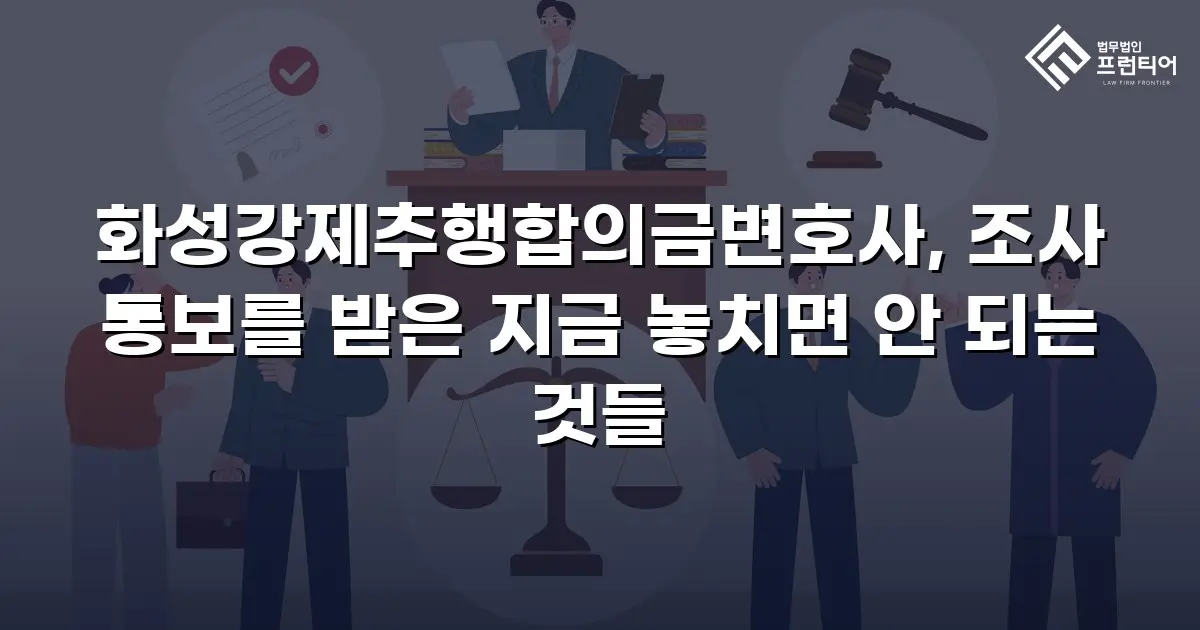 화성강제추행합의금변호사, 조사 통보를 받은 지금 놓치면 안 되는 것들