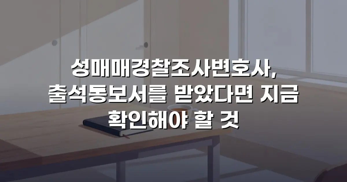 성매매경찰조사변호사, 출석통보서를 받았다면 지금 확인해야 할 것