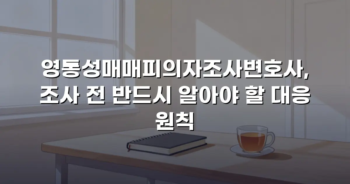 영통성매매피의자조사변호사, 조사 전 반드시 알아야 할 대응 원칙