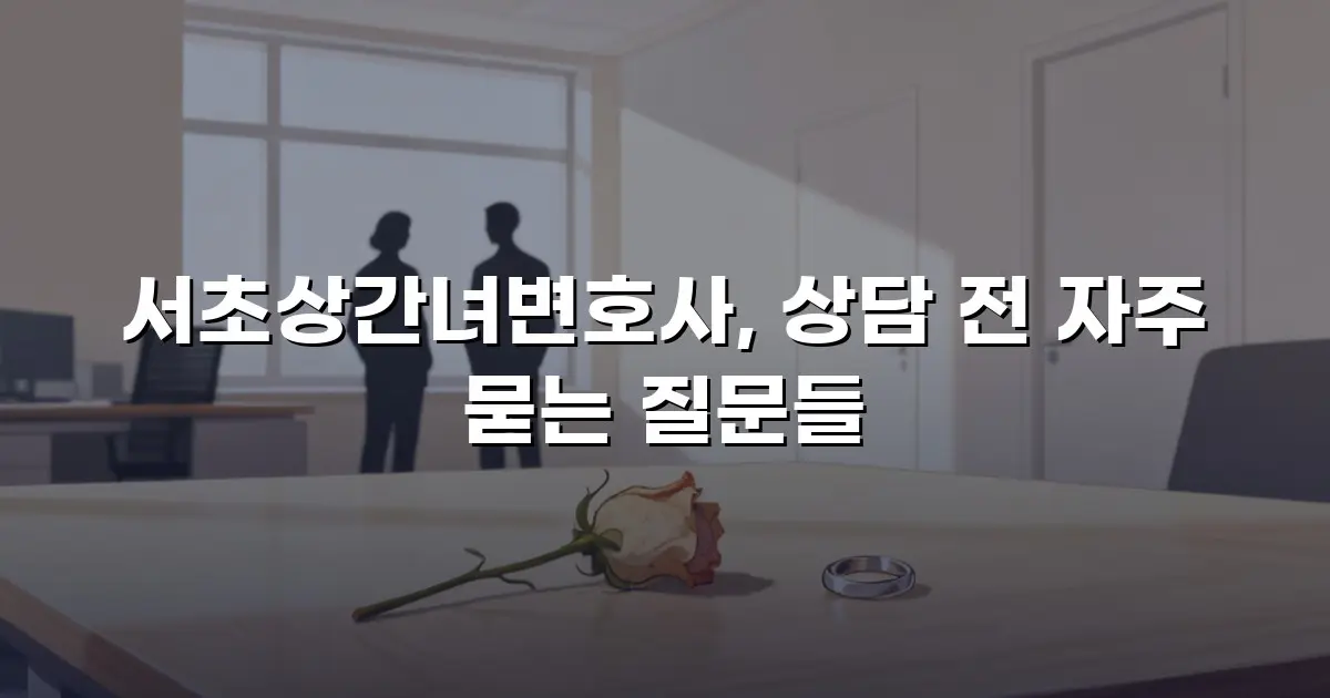 서초상간녀변호사, 상담 전 자주 묻는 질문들