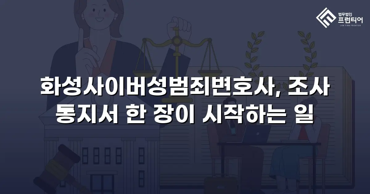 화성사이버성범죄변호사, 조사 통지서 한 장이 시작하는 일