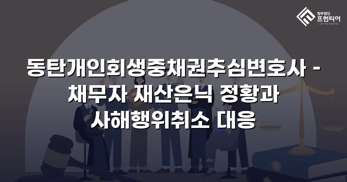 동탄개인회생중채권추심변호사 – 채무자 재산은닉 정황과 사해행위취소 대응