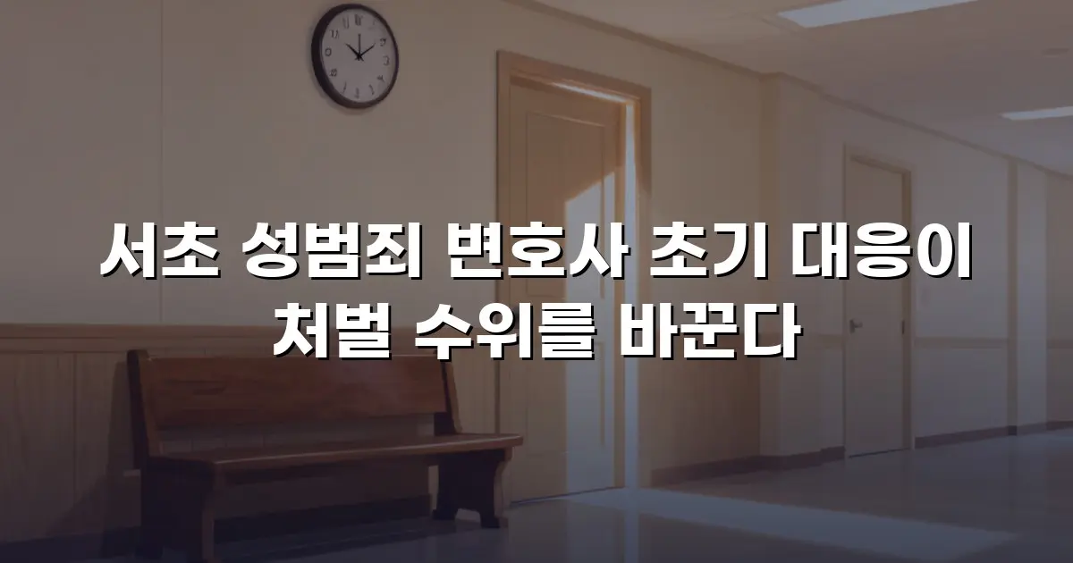 서초 성범죄 변호사 초기 대응이 처벌 수위를 바꾼다