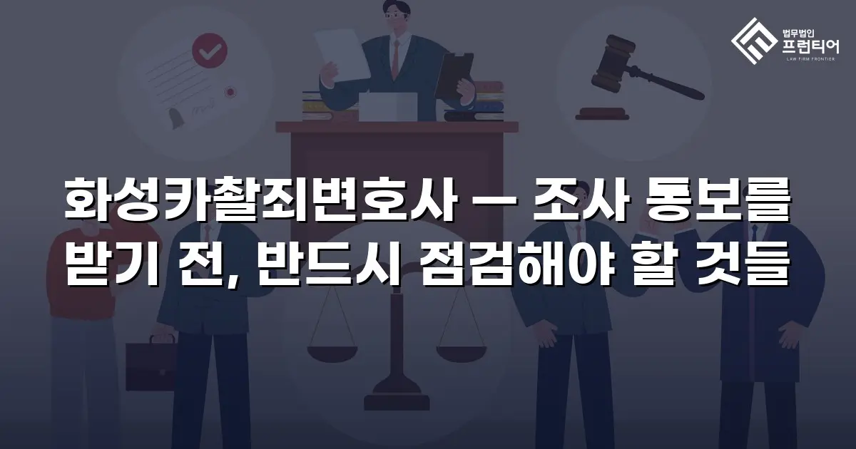 화성카촬죄변호사 — 조사 통보를 받기 전, 반드시 점검해야 할 것들