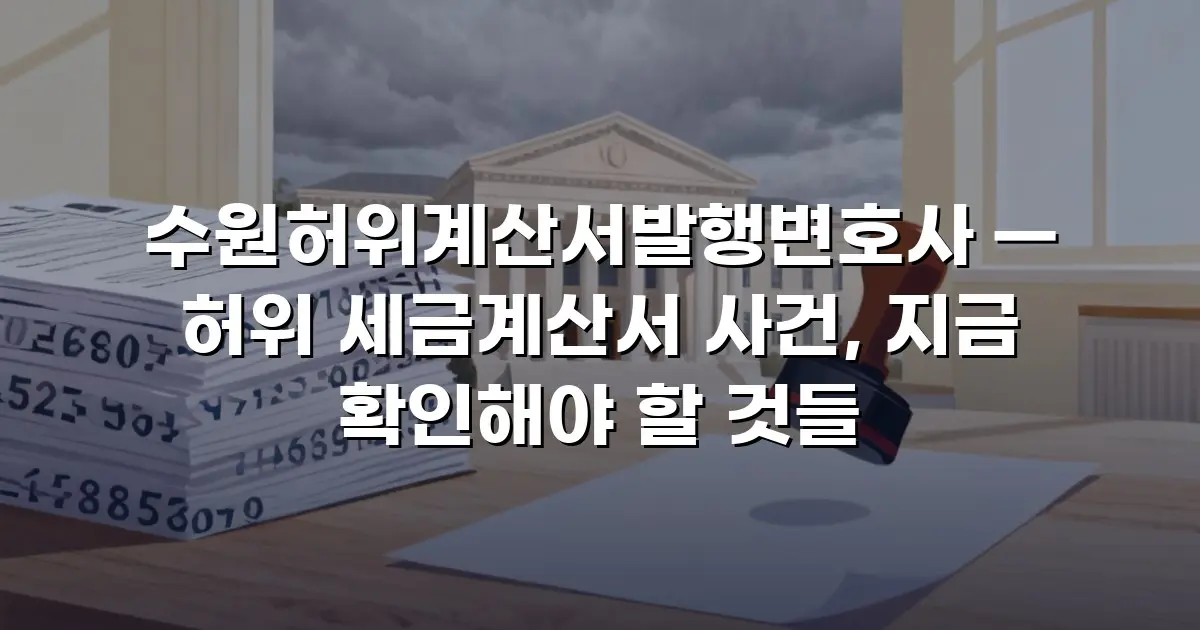 수원허위계산서발행변호사 — 허위 세금계산서 사건, 지금 확인해야 할 것들