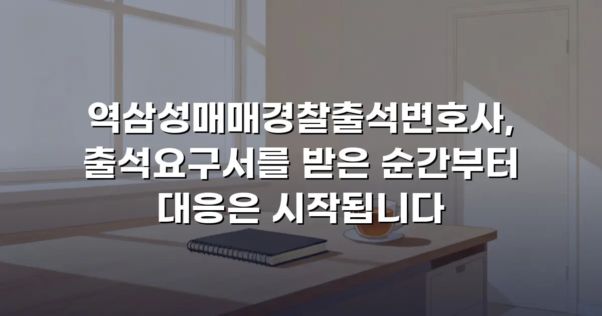 역삼성매매경찰출석변호사, 출석요구서를 받은 순간부터 대응은 시작됩니다