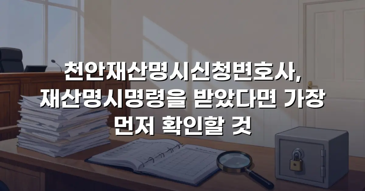 천안재산명시신청변호사, 재산명시명령을 받았다면 가장 먼저 확인할 것