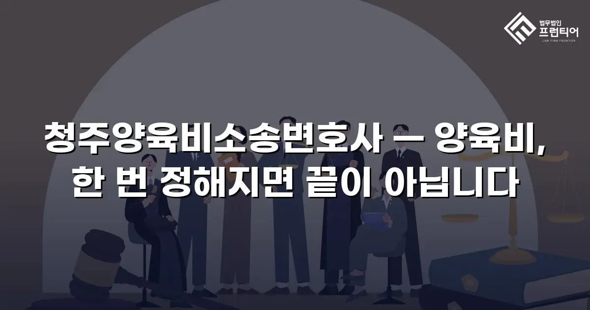 청주양육비소송변호사 — 양육비, 한 번 정해지면 끝이 아닙니다