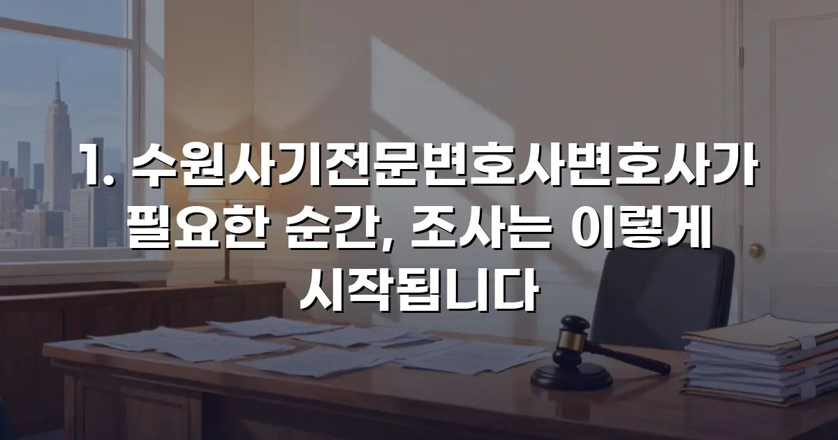 수원사기전문변호사변호사가 필요한 순간, 조사는 이렇게 시작됩니다