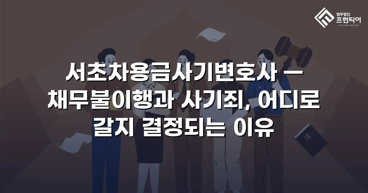 서초차용금사기변호사 — 채무불이행과 사기죄, 어디로 갈지 결정되는 이유