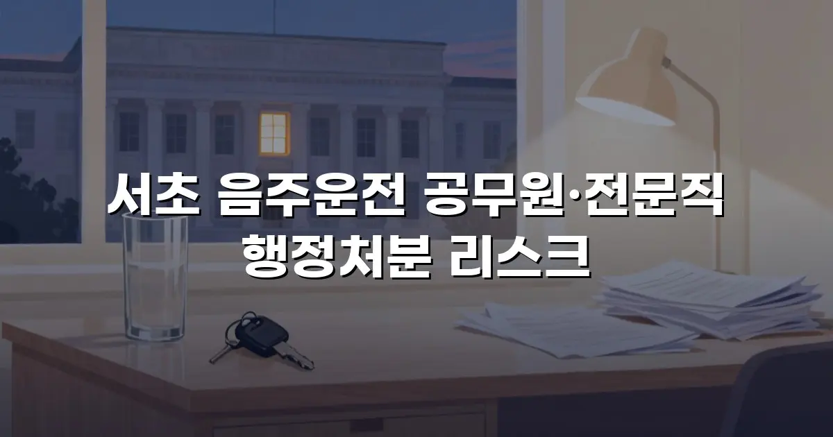 서초 음주운전 공무원·전문직 행정처분 리스크