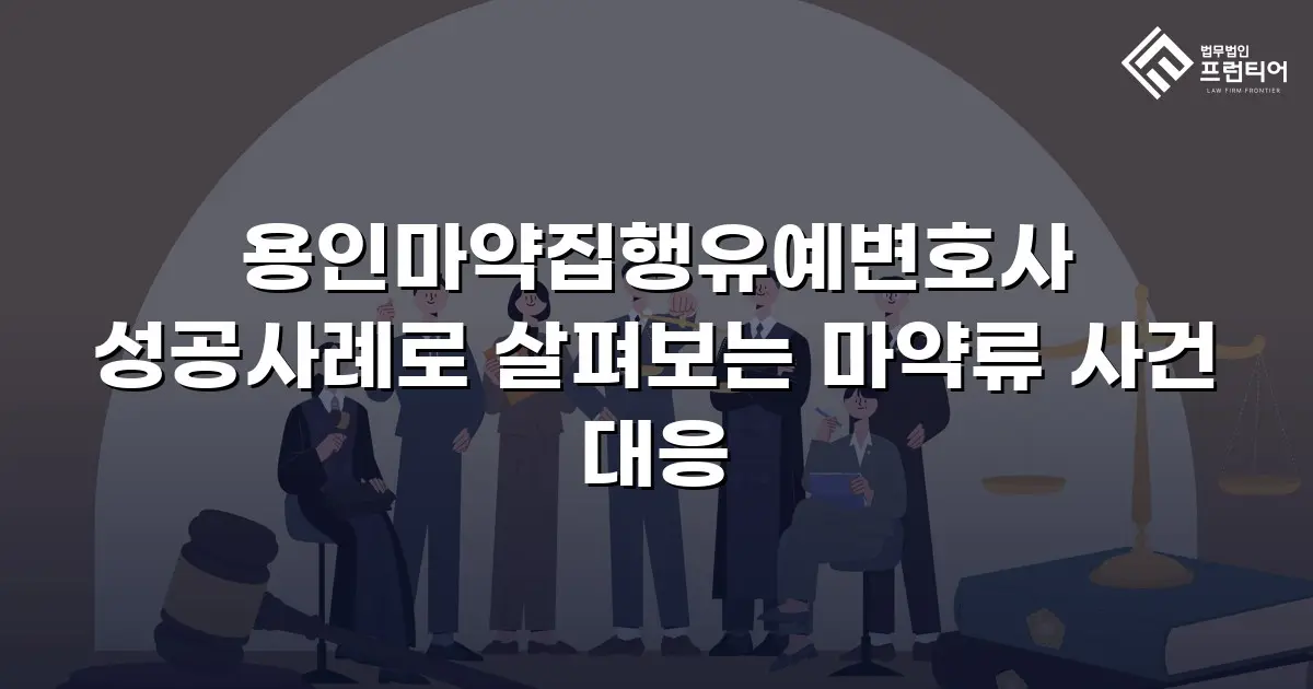 용인마약집행유예변호사 성공사례로 살펴보는 마약류 사건 대응