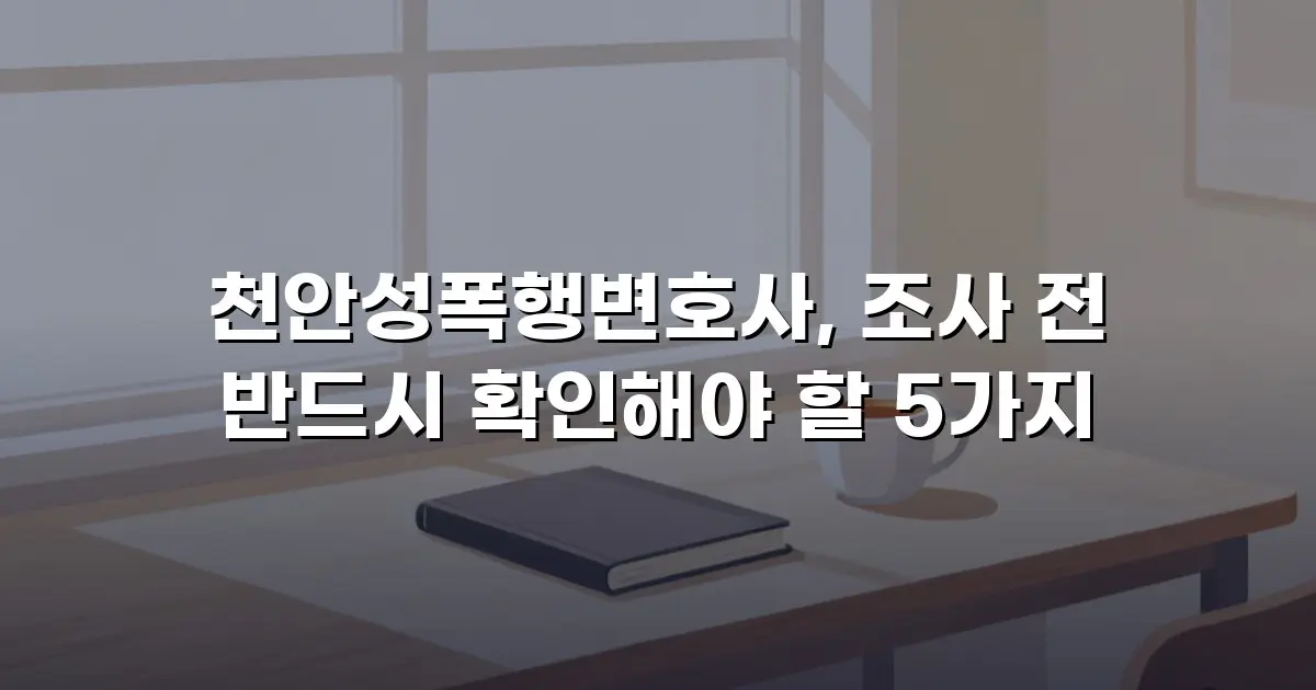천안성폭행변호사, 조사 전 반드시 확인해야 할 5가지