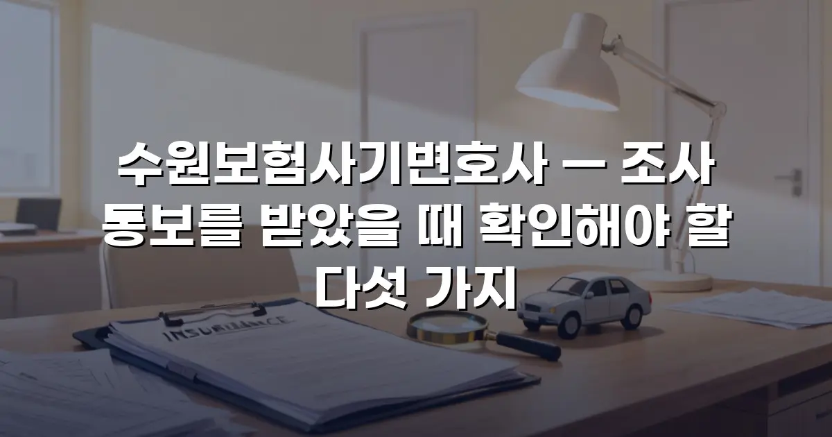 수원보험사기변호사 — 조사 통보를 받았을 때 확인해야 할 다섯 가지