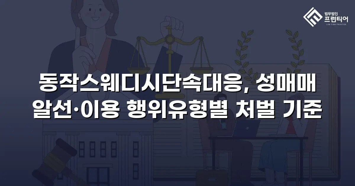 동작스웨디시단속대응, 성매매 알선·이용 행위유형별 처벌 기준