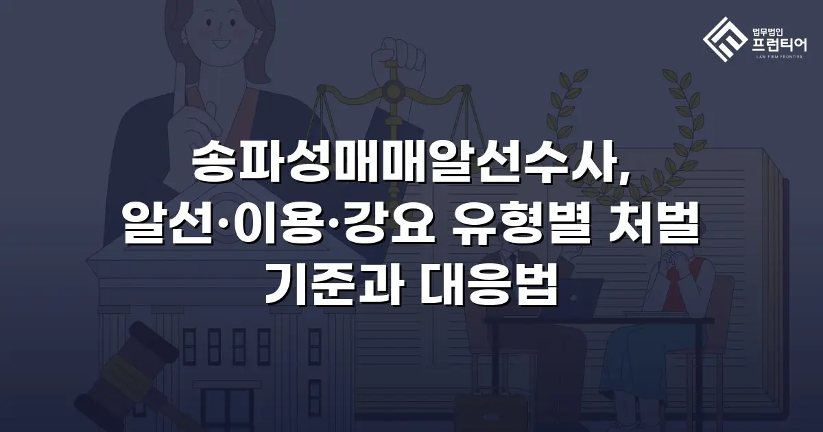 송파성매매알선수사, 알선·이용·강요 유형별 처벌 기준과 대응법