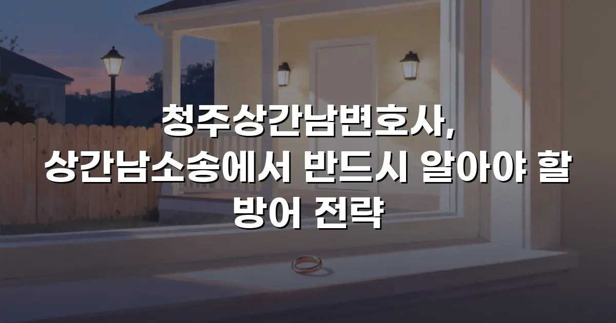 청주상간남변호사, 상간남소송에서 반드시 알아야 할 방어 전략