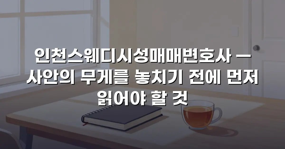 인천스웨디시성매매변호사 — 사안의 무게를 놓치기 전에 먼저 읽어야 할 것