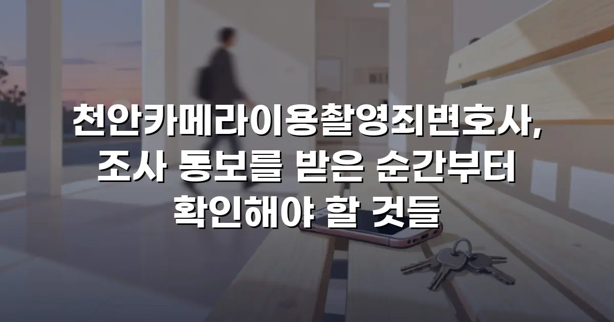 천안카메라이용촬영죄변호사, 조사 통보를 받은 순간부터 확인해야 할 것들