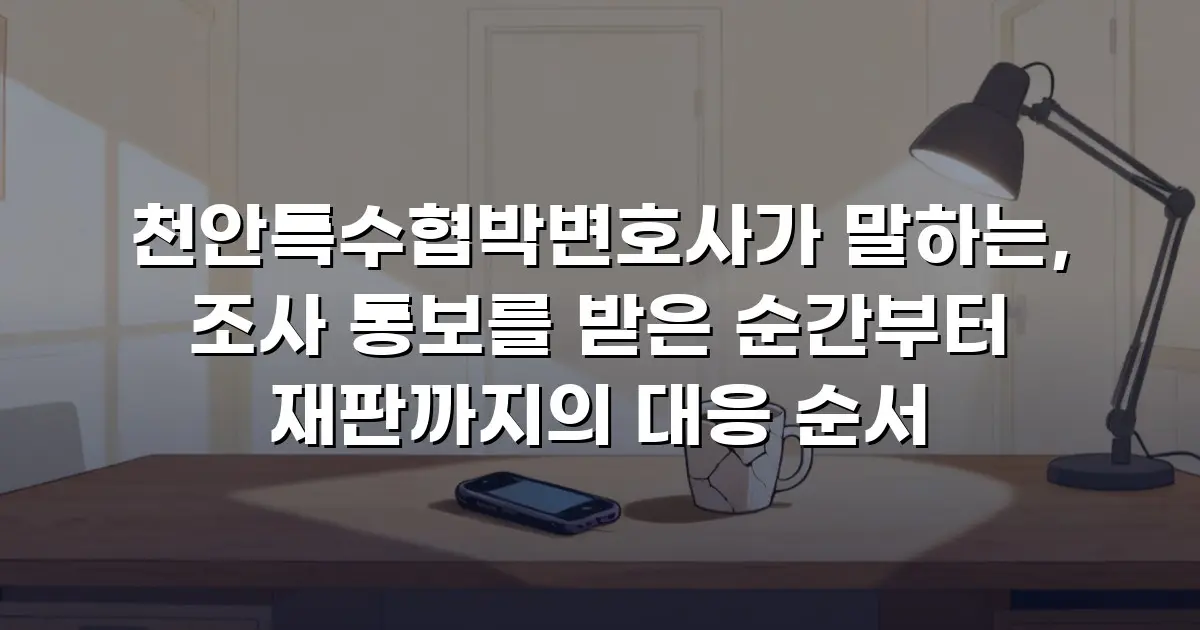 천안특수협박변호사가 말하는, 조사 통보를 받은 순간부터 재판까지의 대응 순서