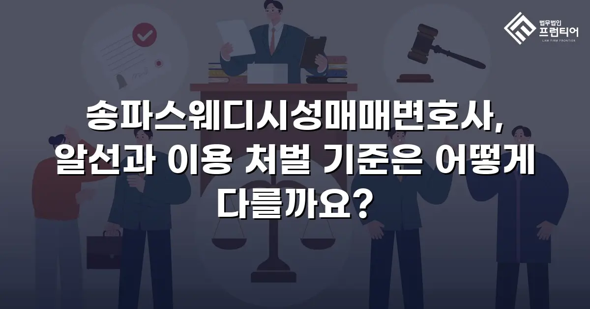 송파스웨디시성매매변호사, 알선과 이용 처벌 기준은 어떻게 다를까요?