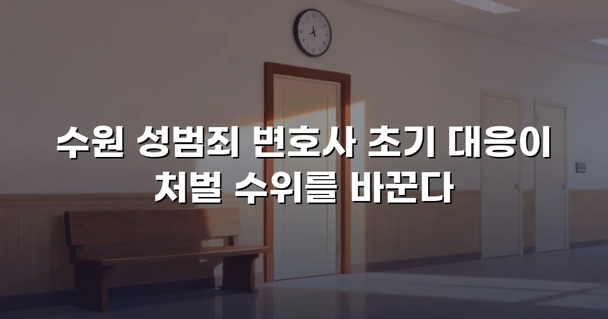 수원 성범죄 변호사 초기 대응이 처벌 수위를 바꾼다