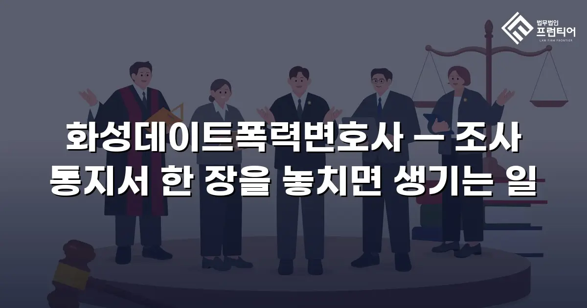 화성데이트폭력변호사 — 조사 통지서 한 장을 놓치면 생기는 일