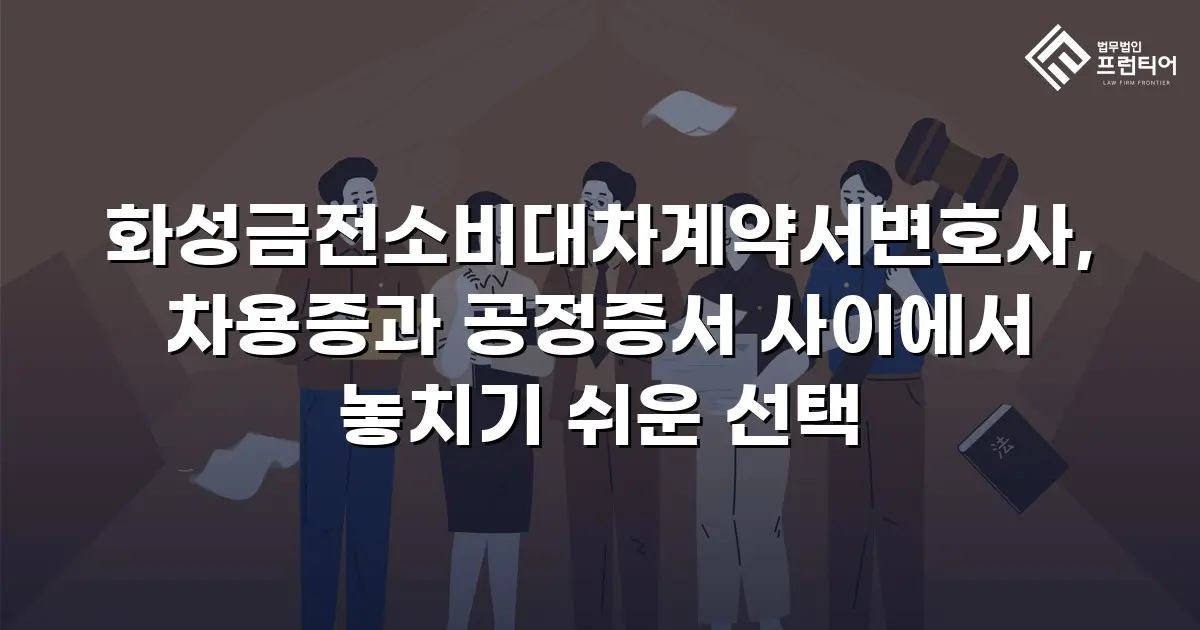 화성금전소비대차계약서변호사, 차용증과 공정증서 사이에서 놓치기 쉬운 선택