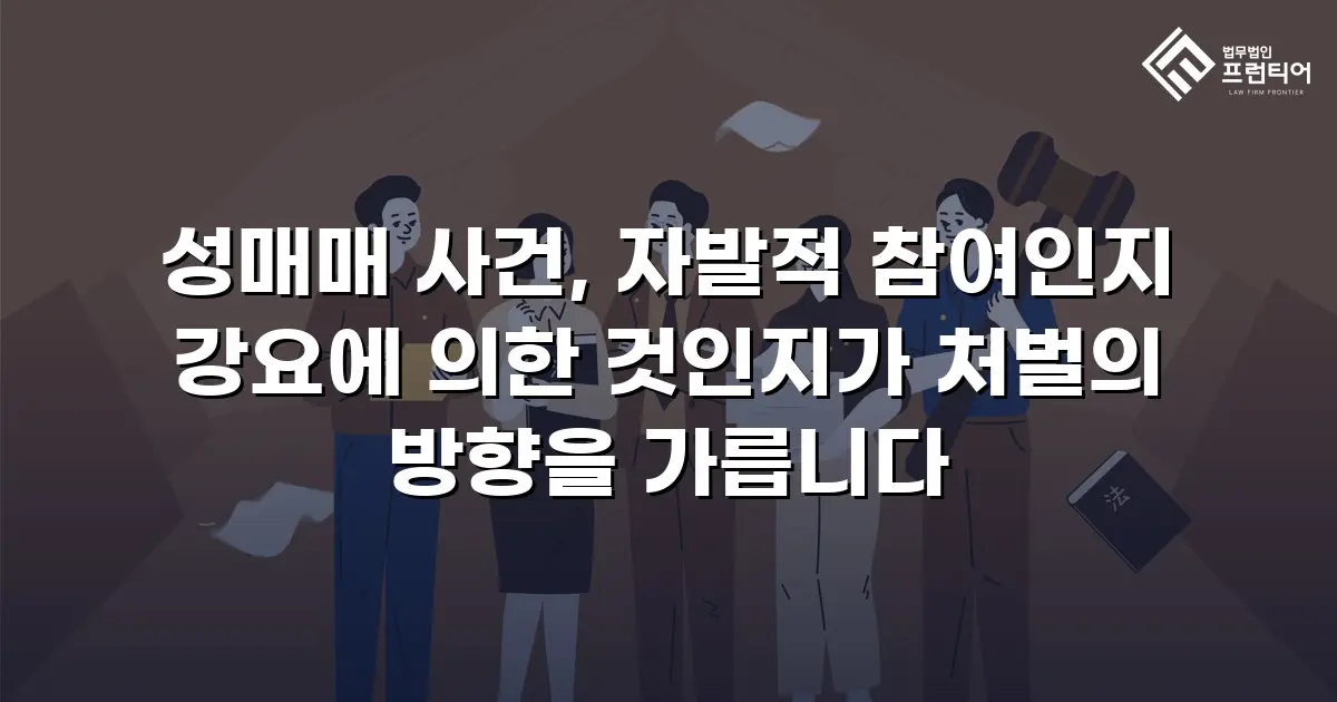 성매매 사건, 자발적 참여인지 강요에 의한 것인지가 처벌의 방향을 가릅니다
