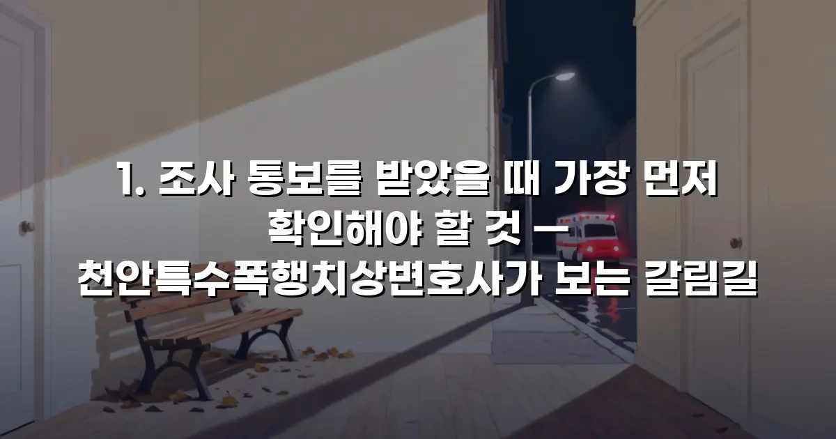 조사 통보를 받았을 때 가장 먼저 확인해야 할 것 — 천안특수폭행치상변호사가 보는 갈림길
