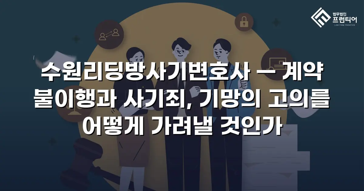 수원리딩방사기변호사 — 계약 불이행과 사기죄, 기망의 고의를 어떻게 가려낼 것인가