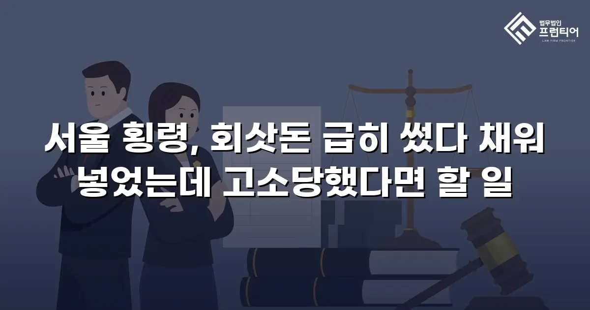 서울 횡령, 회삿돈 급히 썼다 채워 넣었는데 고소당했다면 할 일