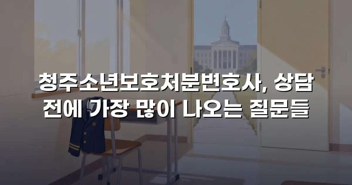 청주소년보호처분변호사, 상담 전에 가장 많이 나오는 질문들
