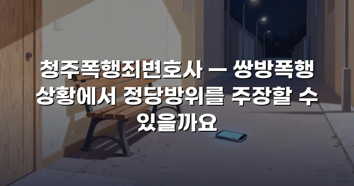 청주폭행죄변호사 — 쌍방폭행 상황에서 정당방위를 주장할 수 있을까요