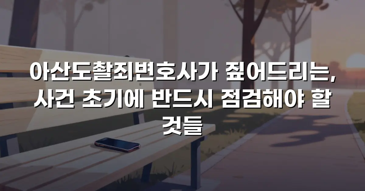 아산도촬죄변호사가 짚어드리는, 사건 초기에 반드시 점검해야 할 것들