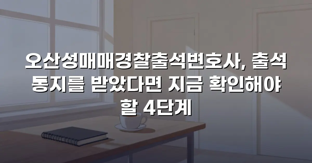 오산성매매경찰출석변호사, 출석 통지를 받았다면 지금 확인해야 할 4단계