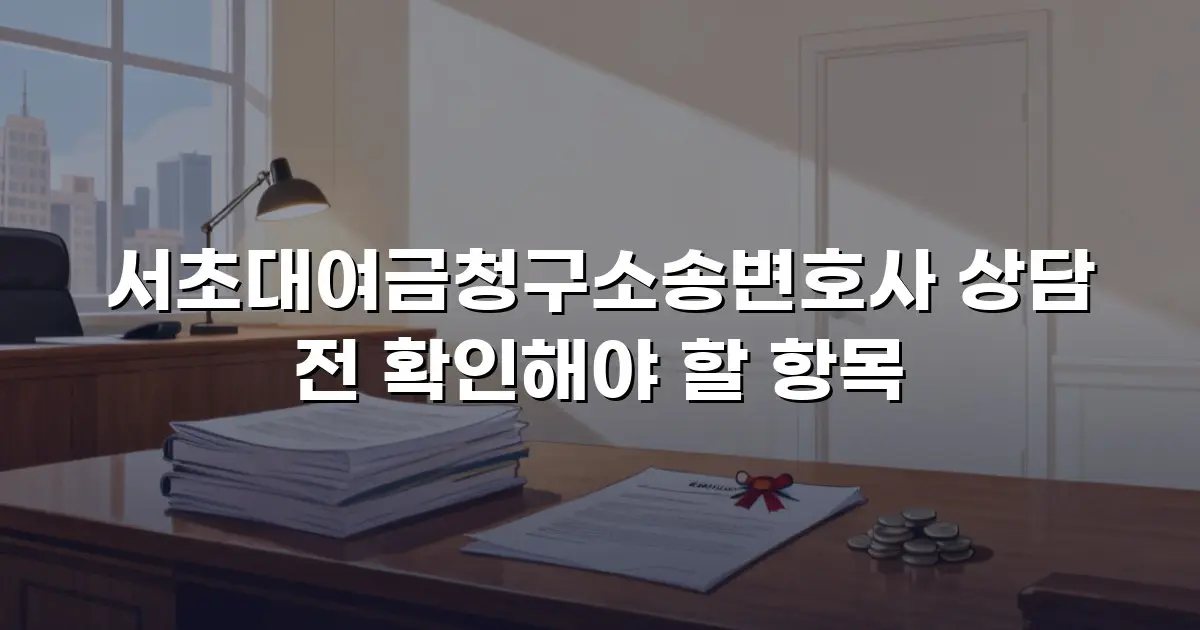 서초대여금청구소송변호사 상담 전 확인해야 할 항목