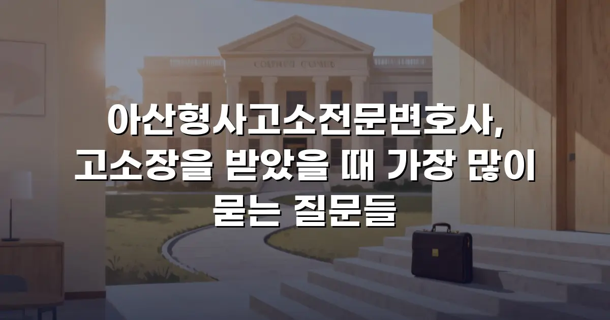 아산형사고소전문변호사, 고소장을 받았을 때 가장 많이 묻는 질문들
