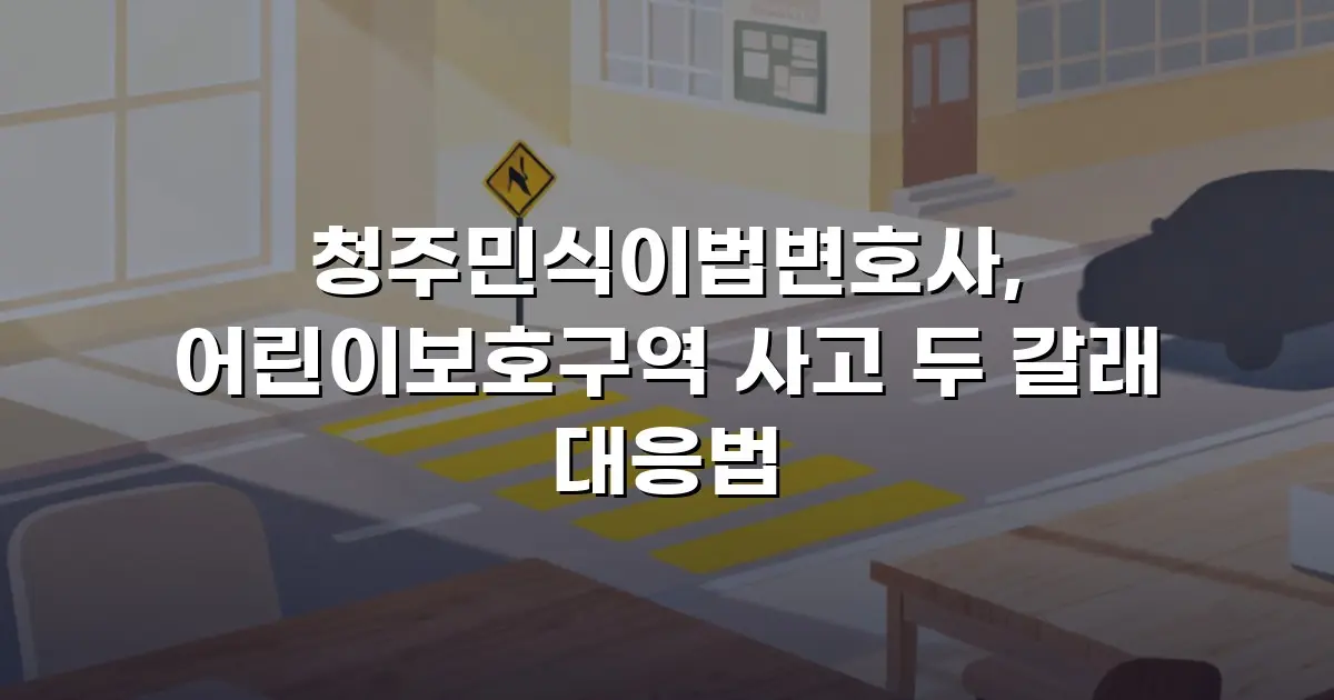 청주민식이법변호사, 어린이보호구역 사고 두 갈래 대응법
